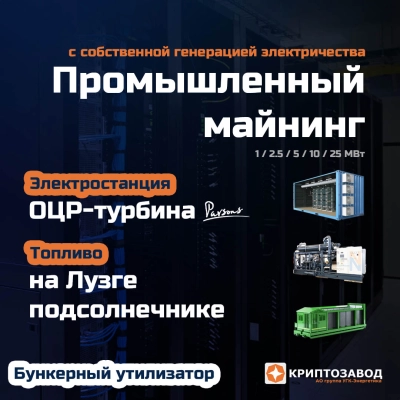 Криптозавод на лузге подсолнечника